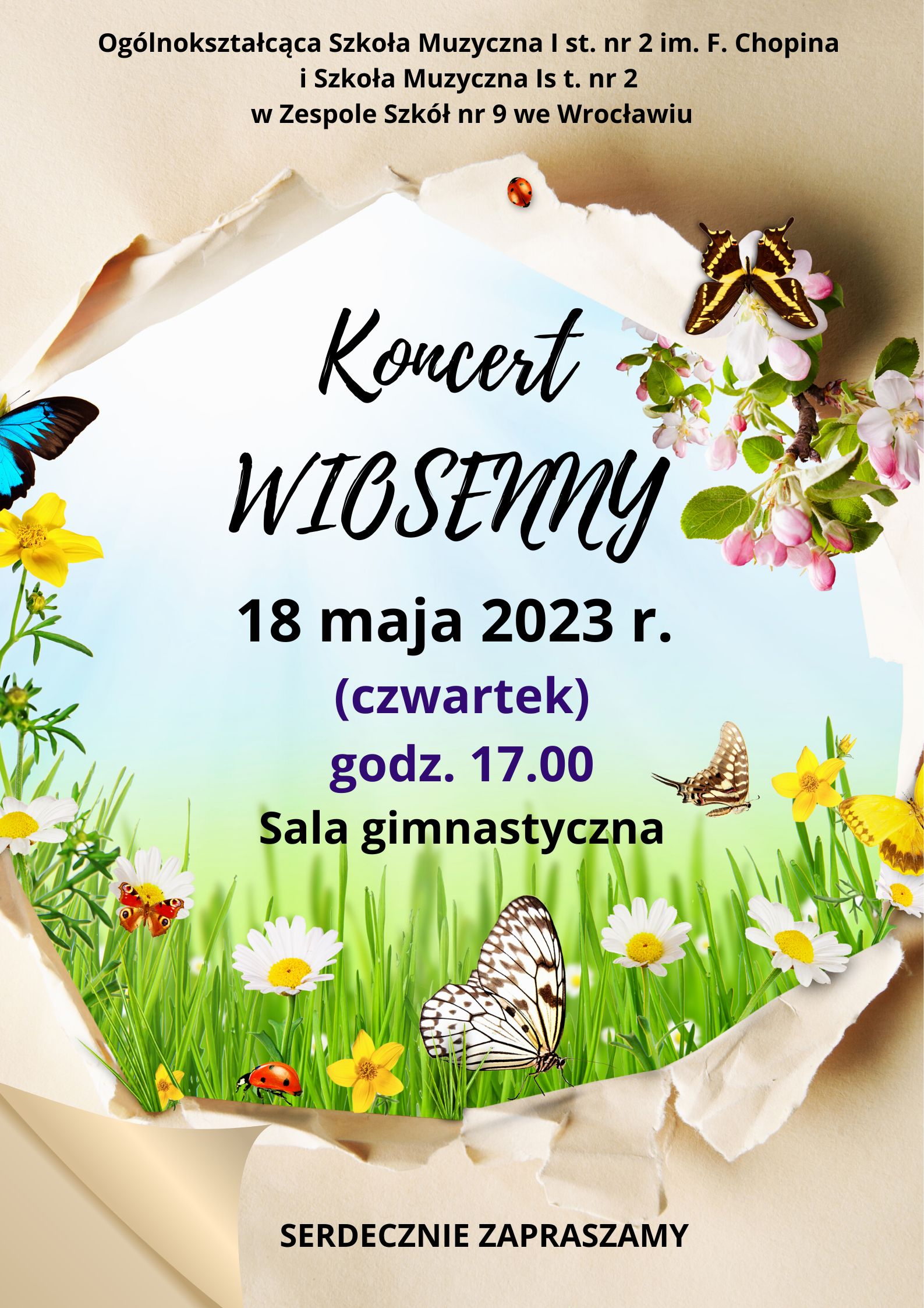 Black Minimalist Welcome Spring Poster