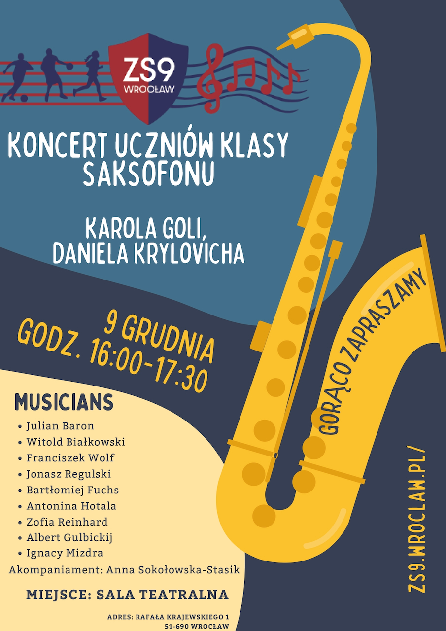 Plakat Koncert sax