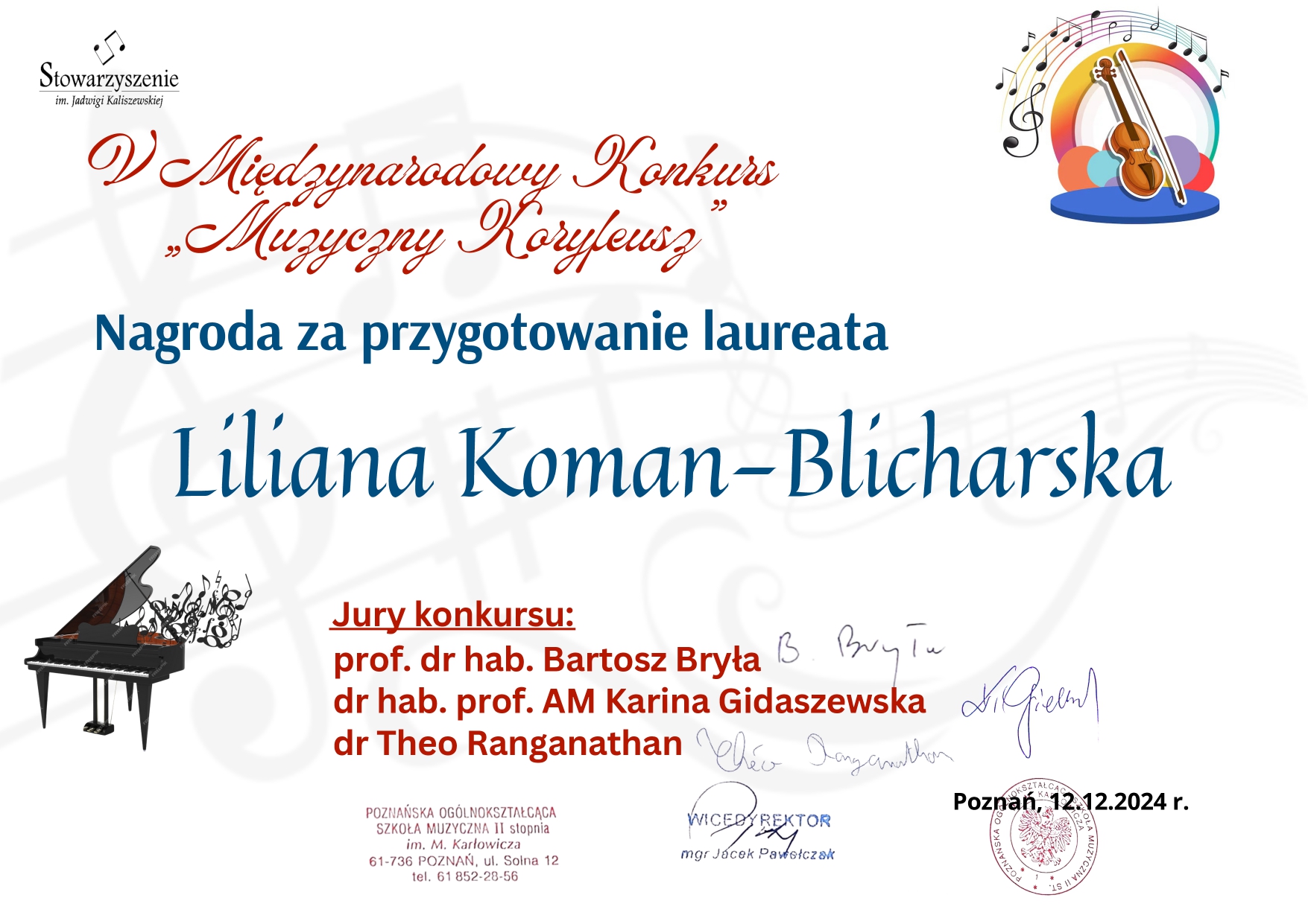 Koman Blicharska Liliana Koryfeusz