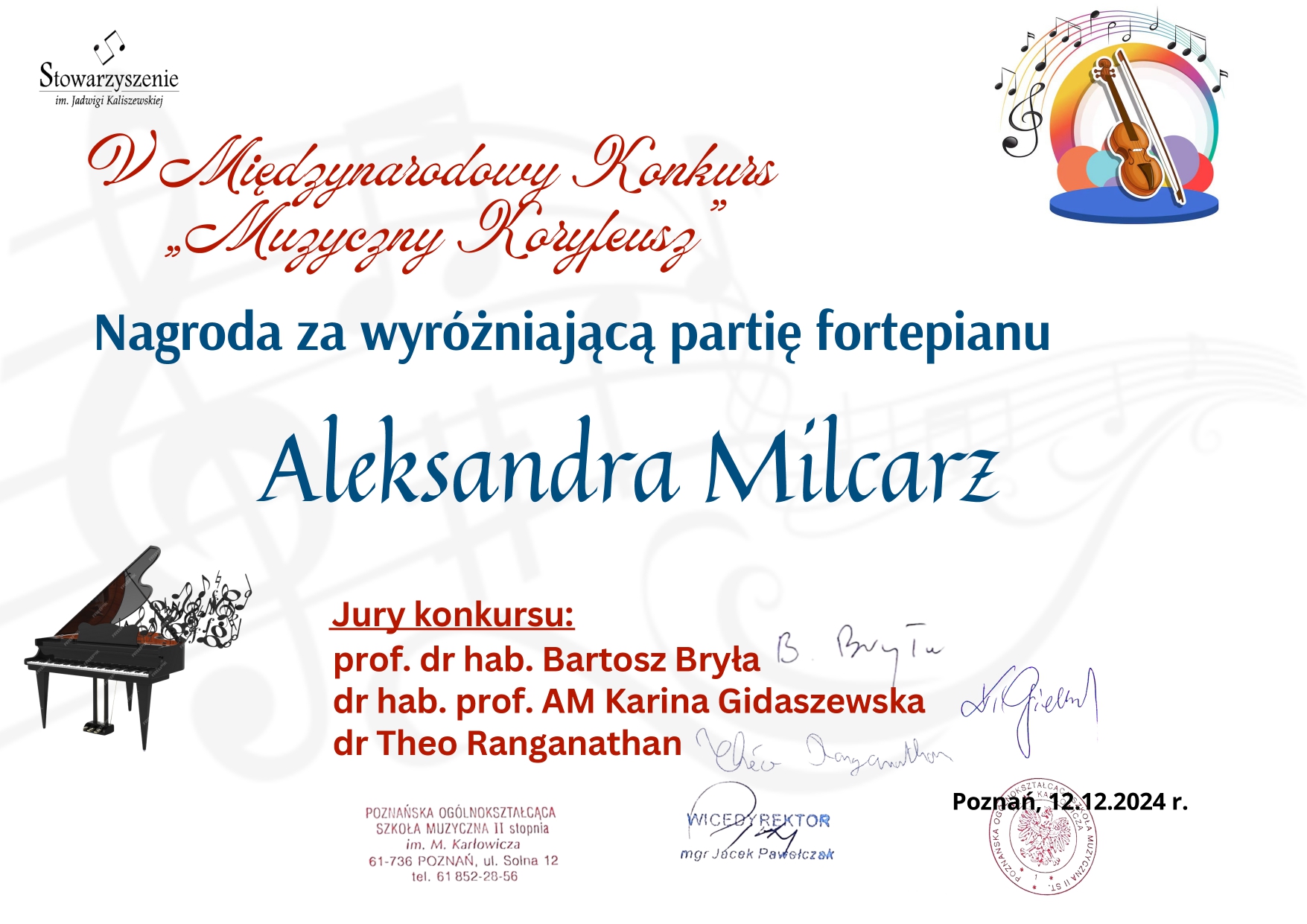 Milcarz Aleksandra koryfeusz